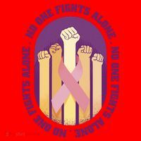 No One Fights Alone Breast Cancer Santa Hat thumb 1
