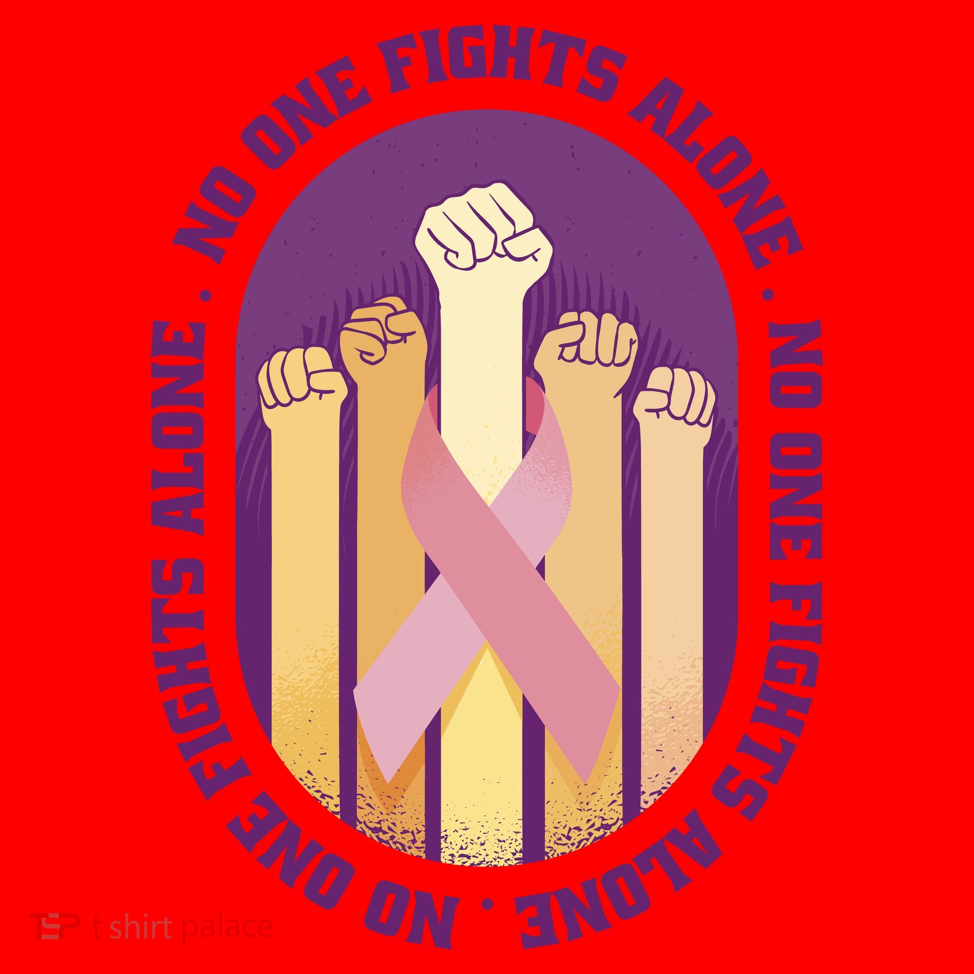 No One Fights Alone Breast Cancer Santa Hat