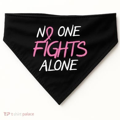 No One Fights Alone Breast Cancer USA-Made Doggie Bandana