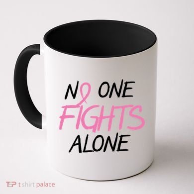 No One Fights Alone Breast Cancer Coffee Mug