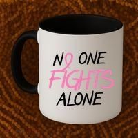 No One Fights Alone Breast Cancer Coffee Mug thumb 2