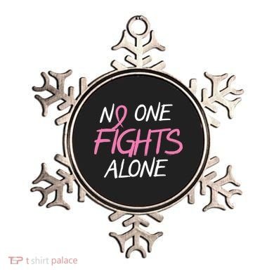 No One Fights Alone Breast Cancer Ornament