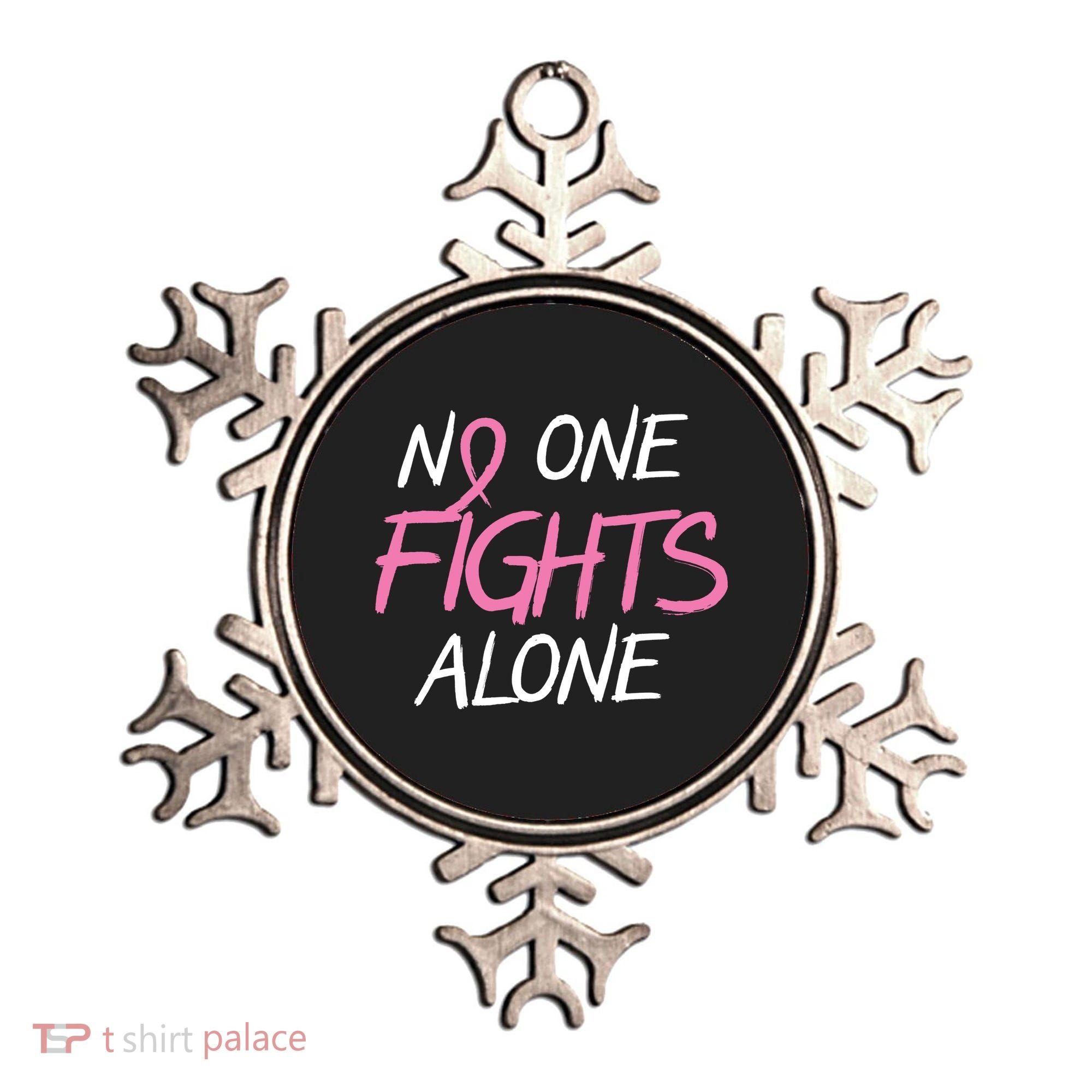 No One Fights Alone Breast Cancer Ornament
