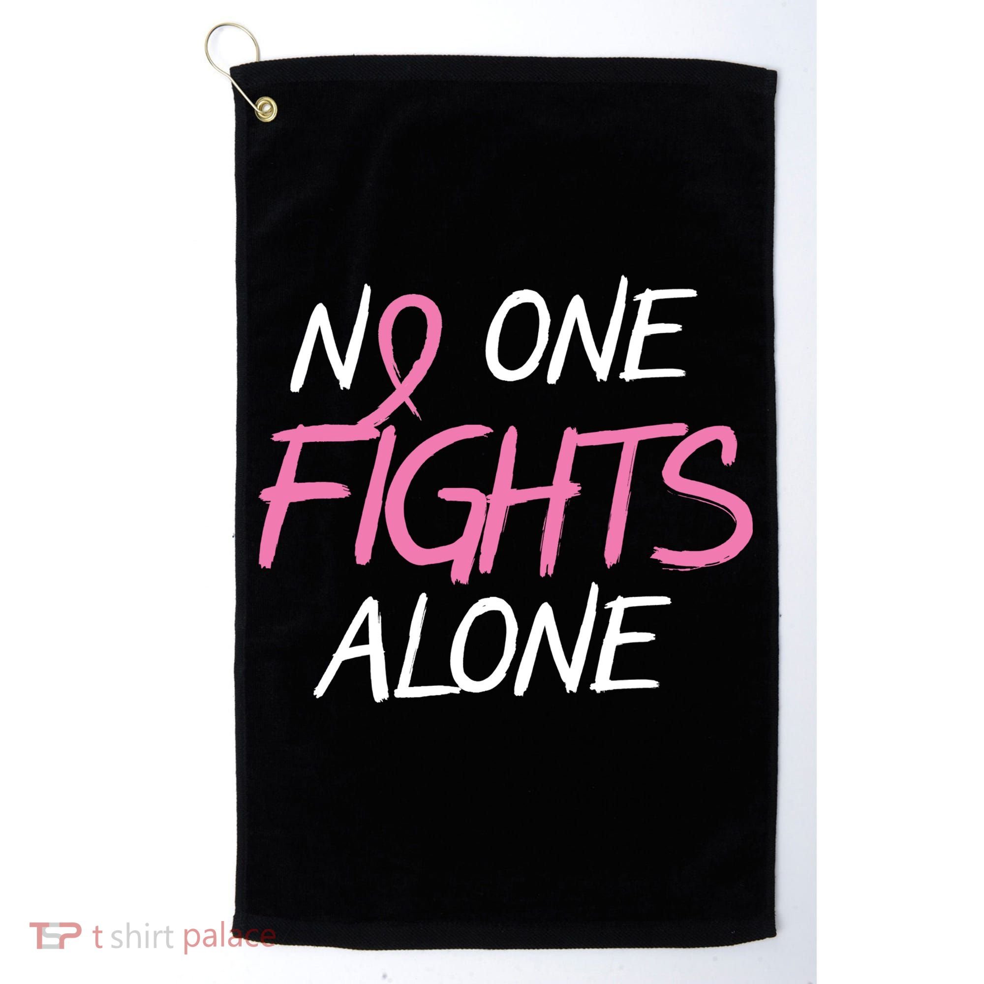 No One Fights Alone Breast Cancer Golf Towel