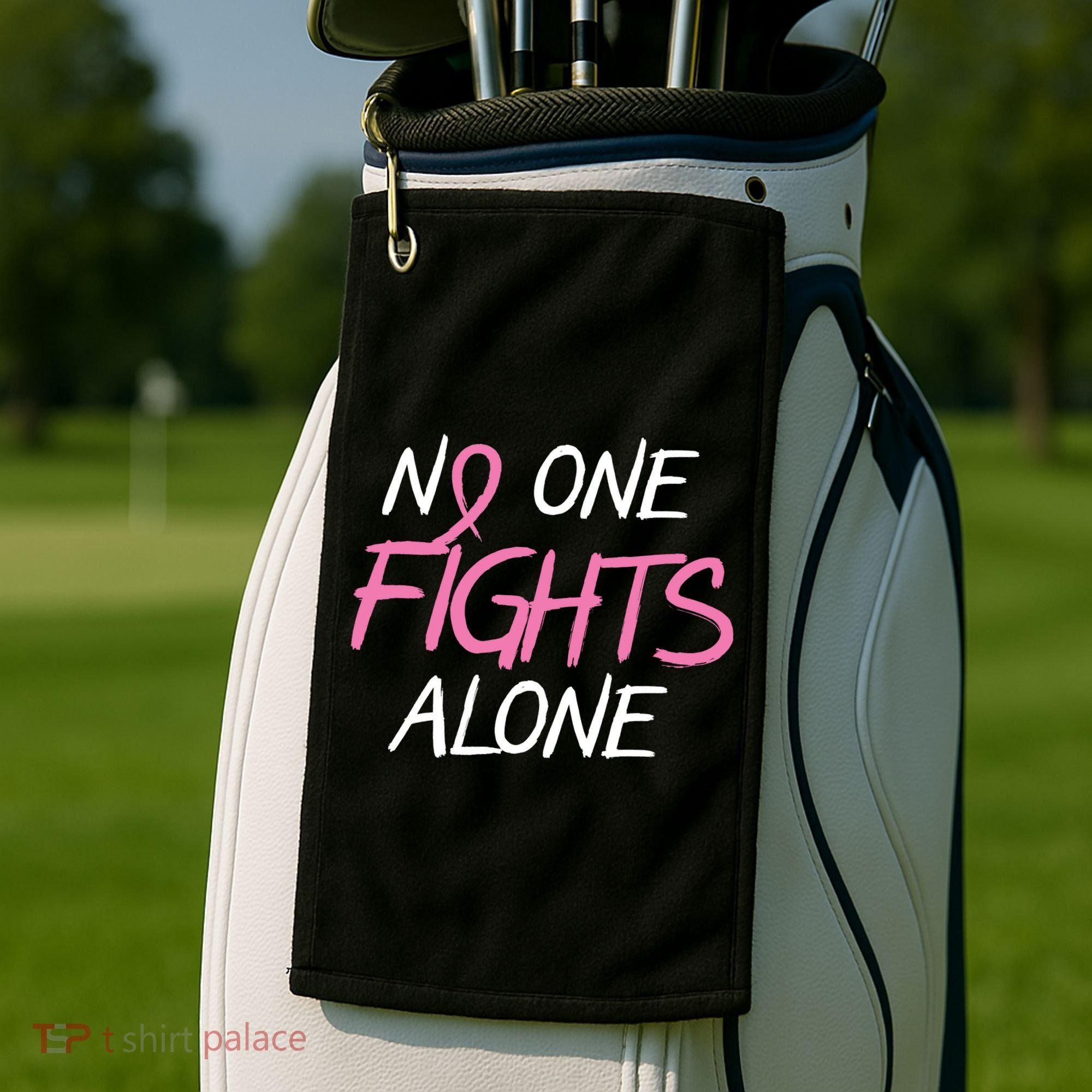 No One Fights Alone Breast Cancer Golf Towel