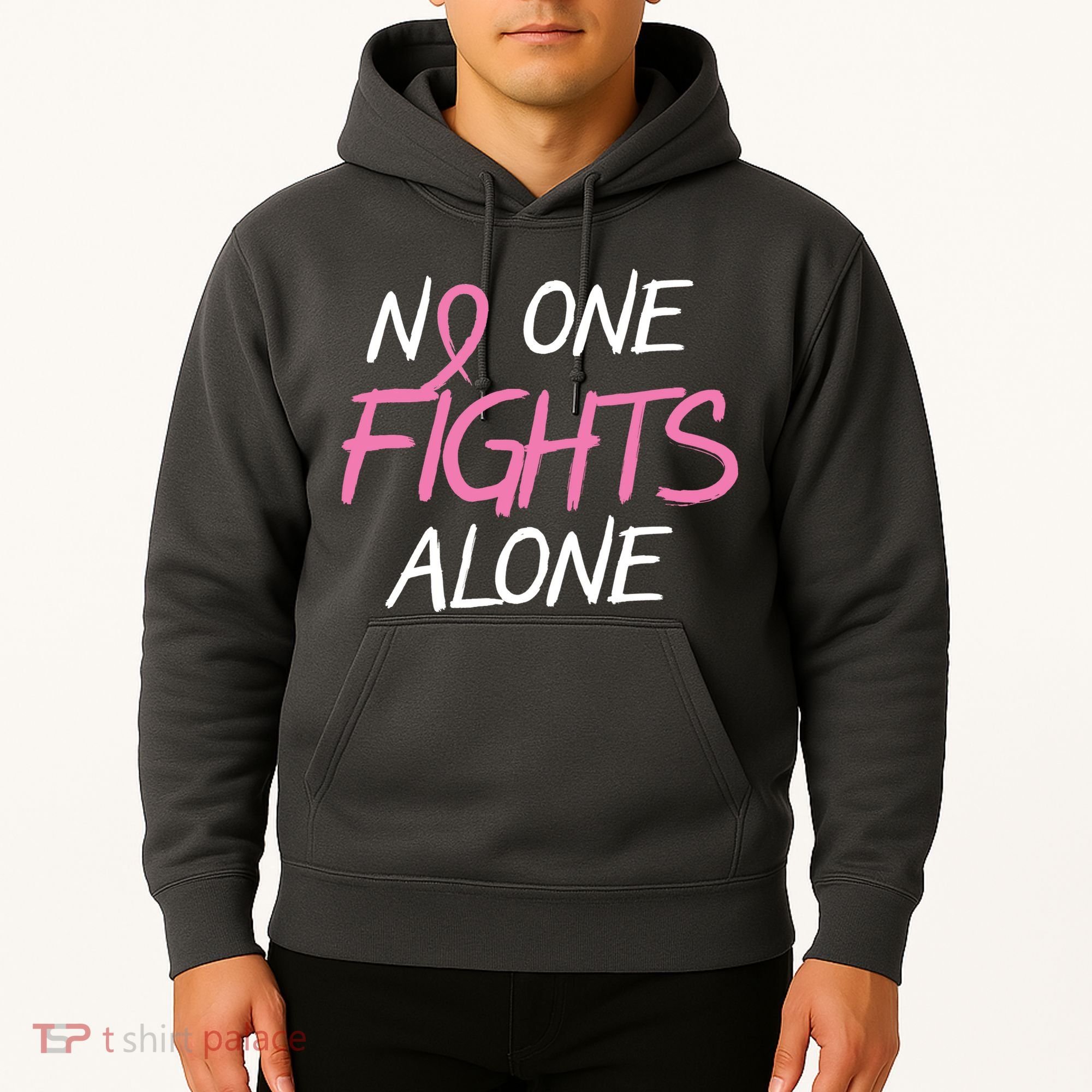 No One Fights Alone Breast Cancer Hoodie