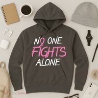 No One Fights Alone Breast Cancer Hoodie thumb 3