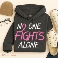 No One Fights Alone Breast Cancer Hoodie thumb 4