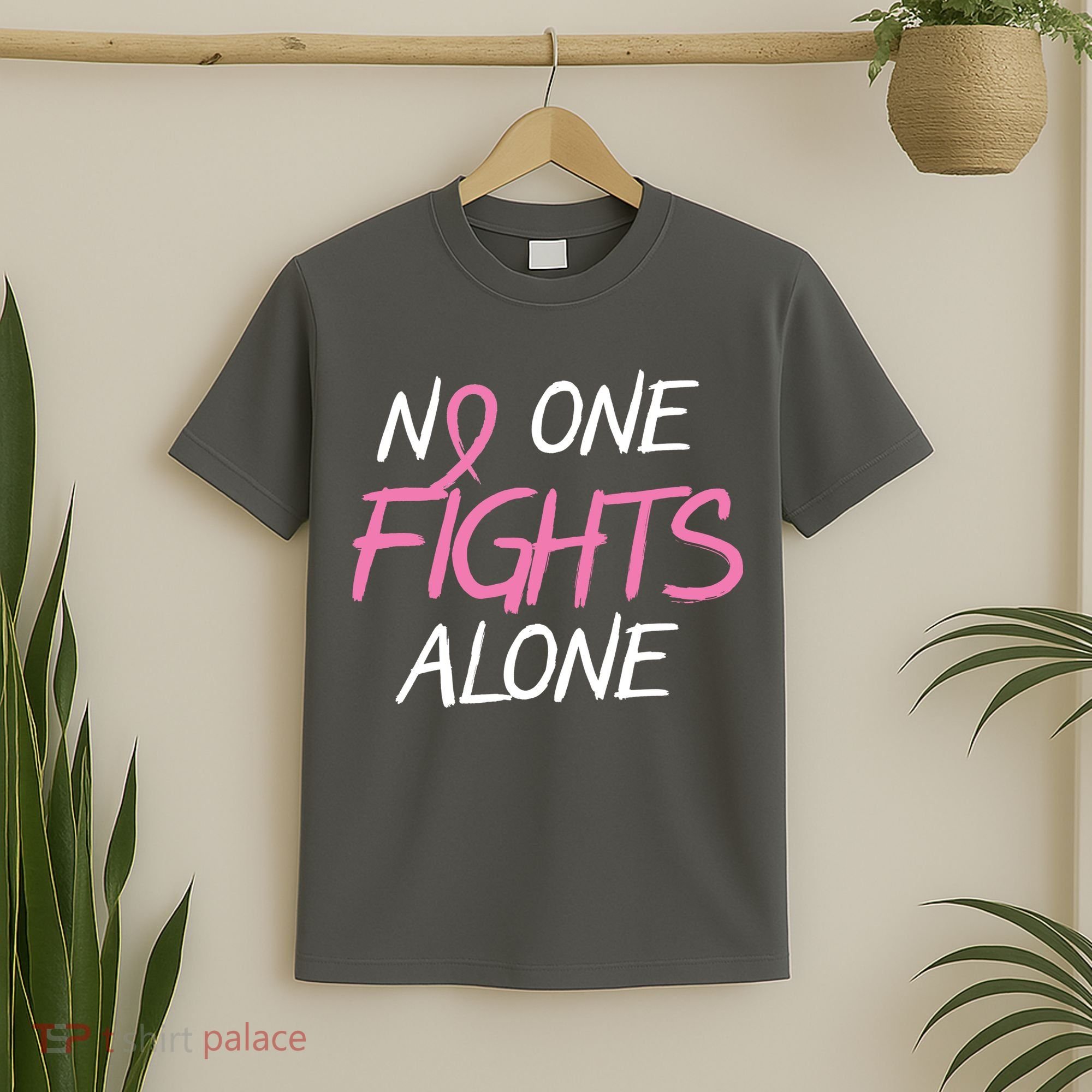 No One Fights Alone Breast Cancer T-Shirt