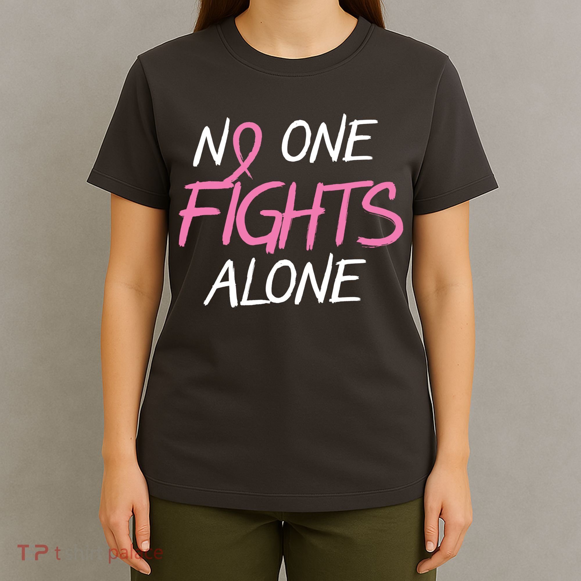 No One Fights Alone Breast Cancer T-Shirt