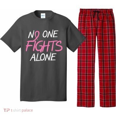 No One Fights Alone Breast Cancer Pajama Set