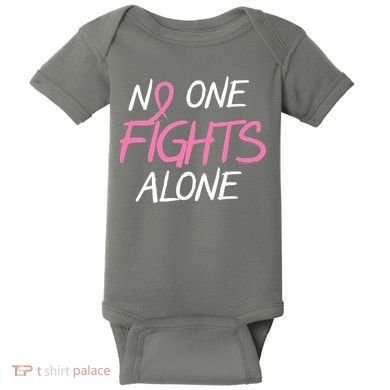 No One Fights Alone Breast Cancer Baby Bodysuit