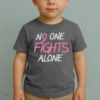 No One Fights Alone Breast Cancer Toddler T-Shirt thumb 2