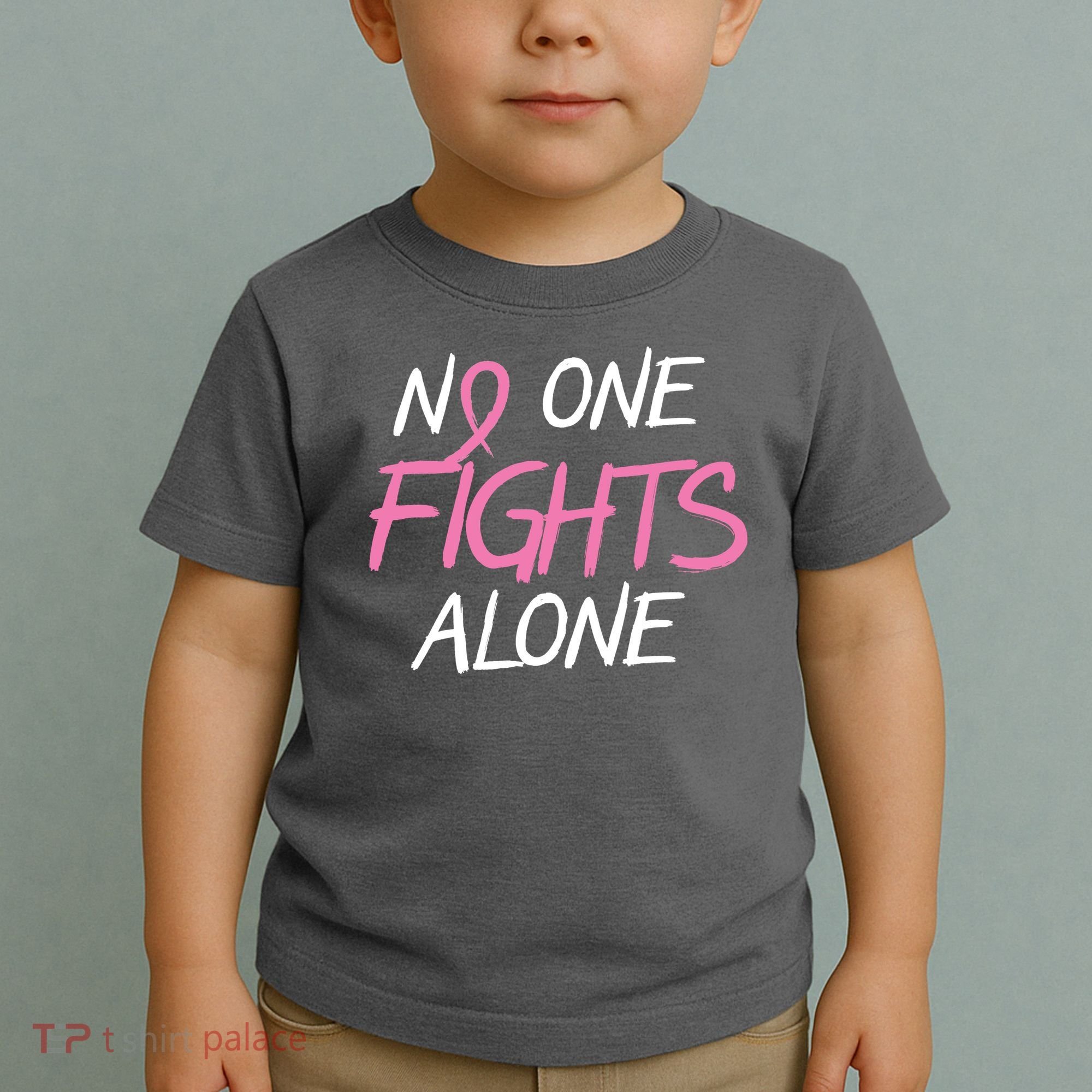 No One Fights Alone Breast Cancer Toddler T-Shirt