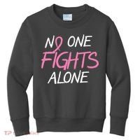 No One Fights Alone Breast Cancer Kids Sweatshirt thumb 0
