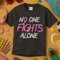 No One Fights Alone Breast Cancer Kids T-Shirt thumb 3