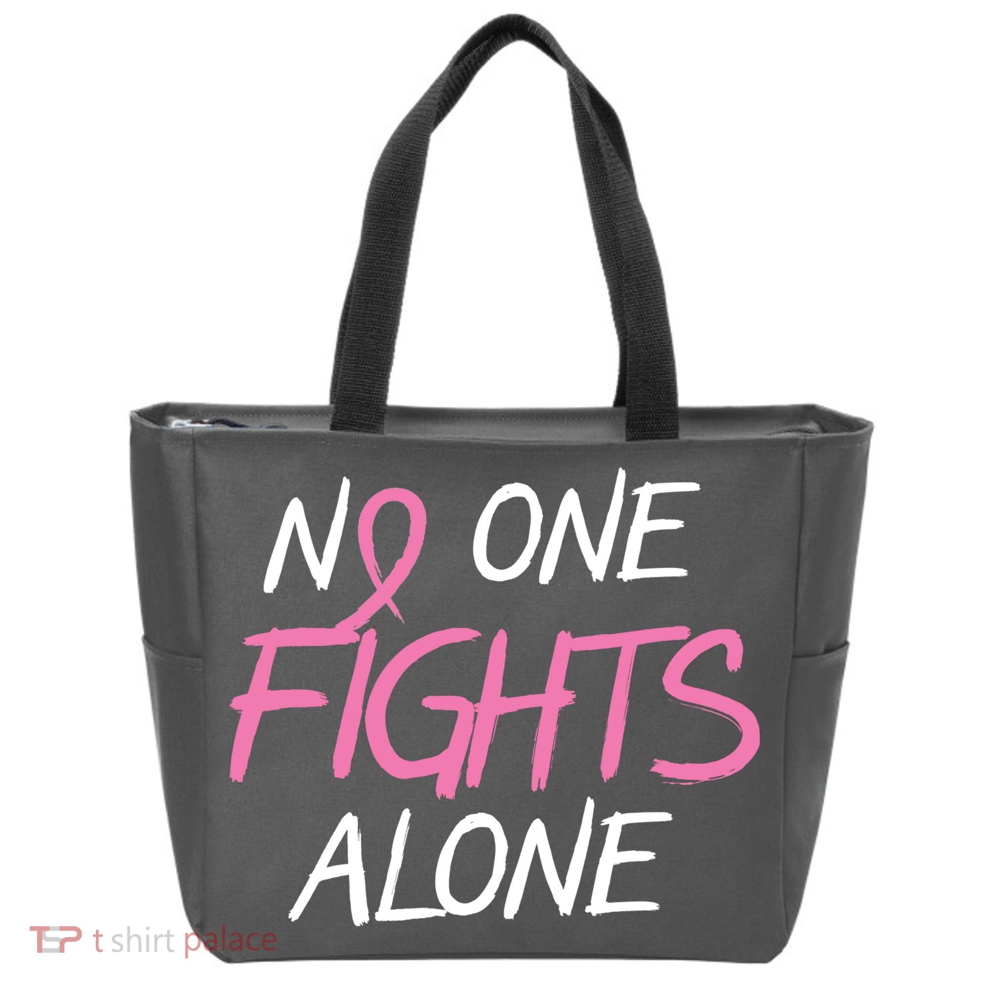 No One Fights Alone Breast Cancer Tote Bag