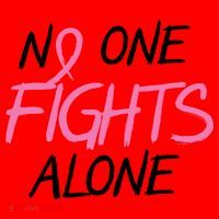 No One Fights Alone Breast Cancer Santa Hat thumb 1
