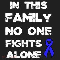 No One Fights Colon Cancer Alone Awareness Blue Ribbon Gift Women's Sweatshirt thumb 2