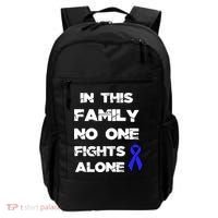 No One Fights Colon Cancer Alone Awareness Blue Ribbon Gift Backpack thumb 0