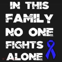 No One Fights Colon Cancer Alone Awareness Blue Ribbon Gift Women's Hoodie thumb 2