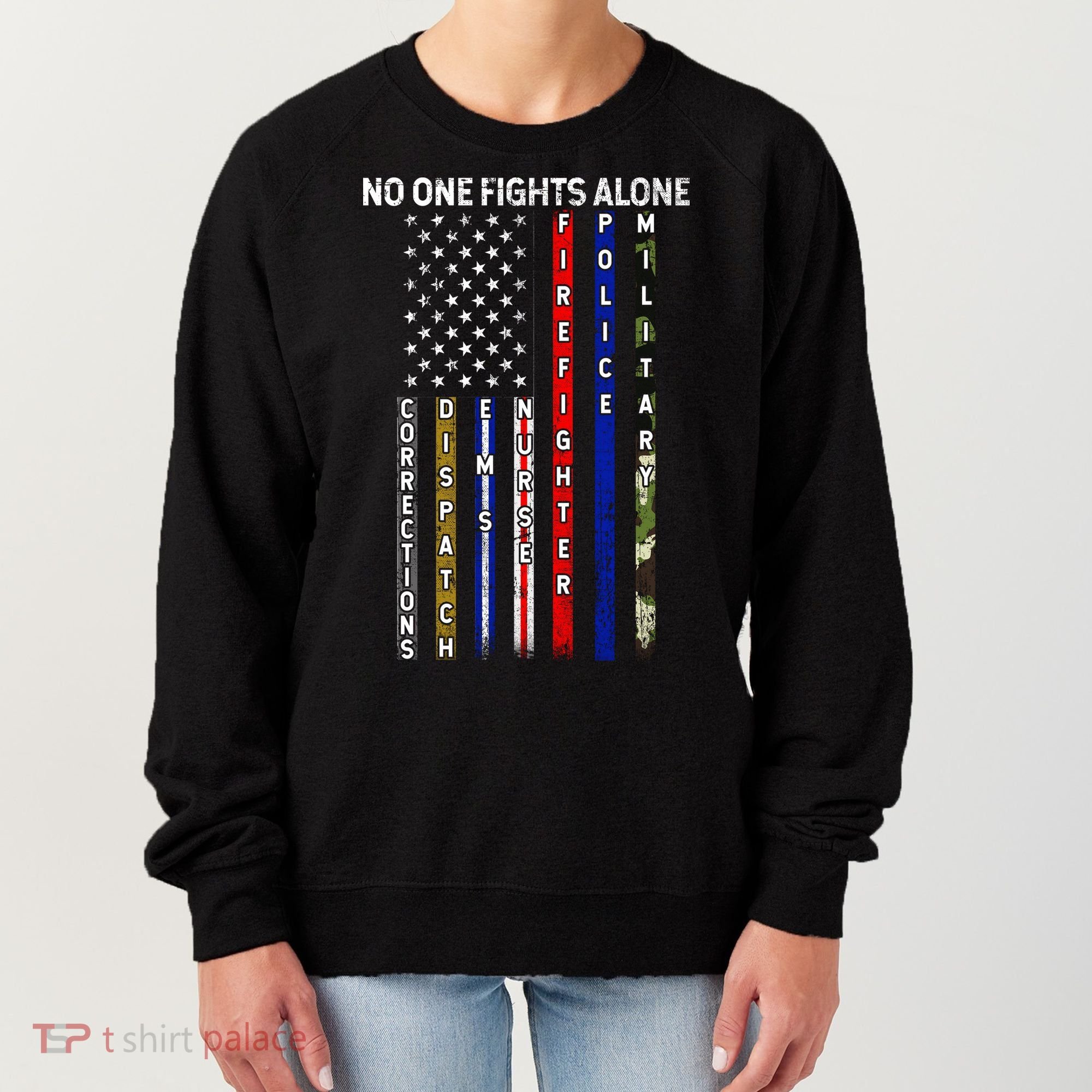 No One Fight Alone USA Flag Women's Sweatshirt