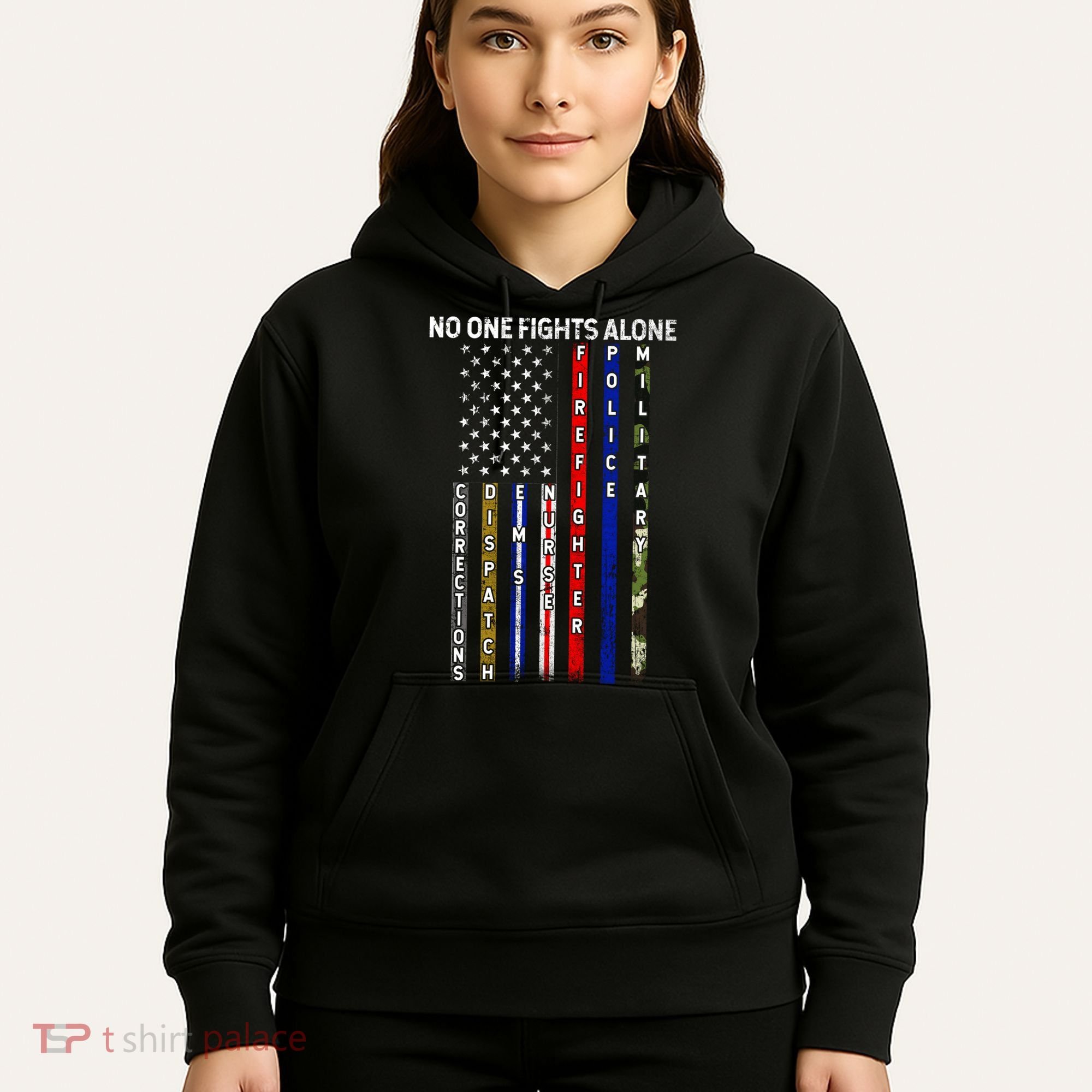 No One Fight Alone USA Flag Hoodie