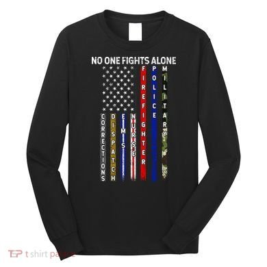 No One Fight Alone USA Flag Long Sleeve Shirt