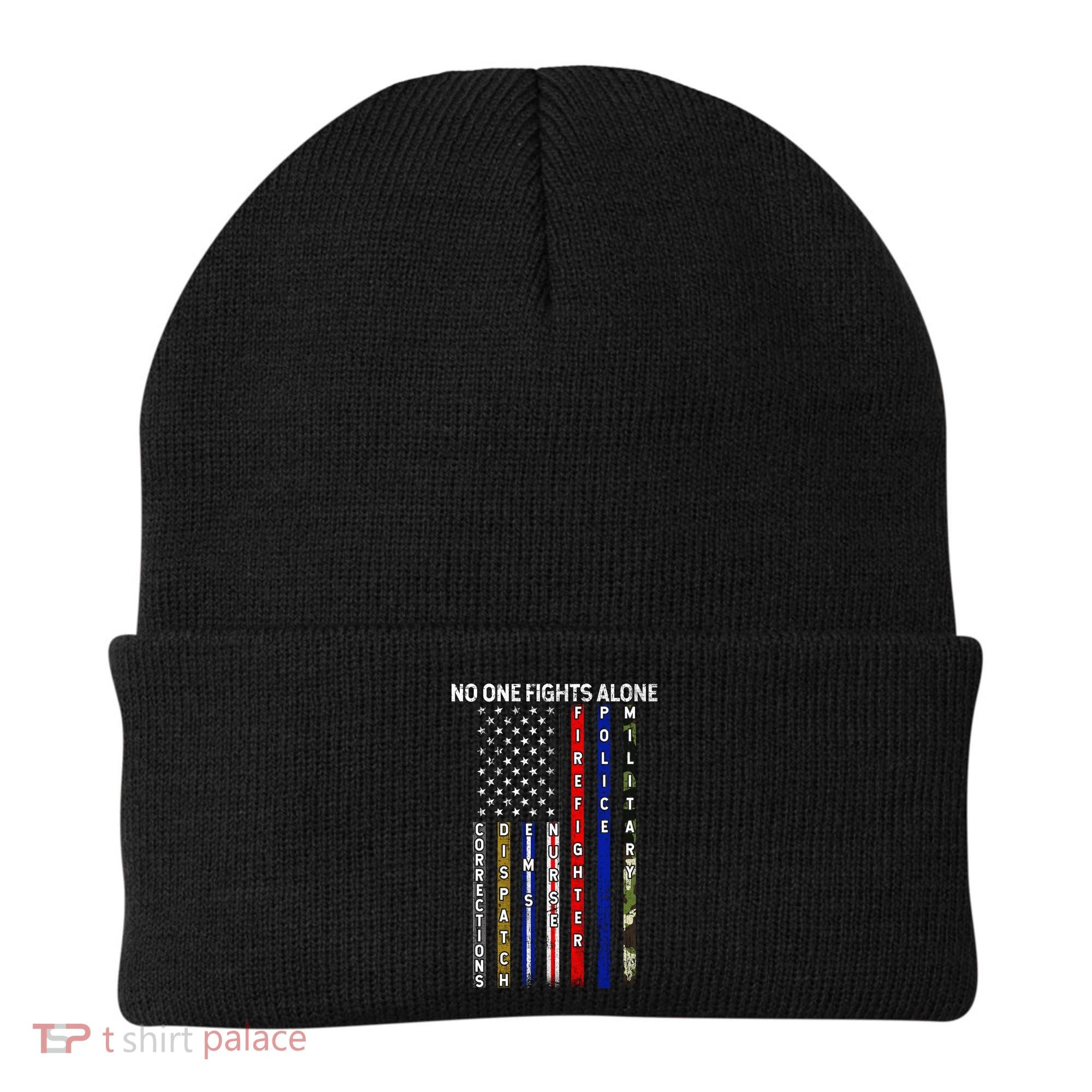 No One Fight Alone USA Flag Beanie