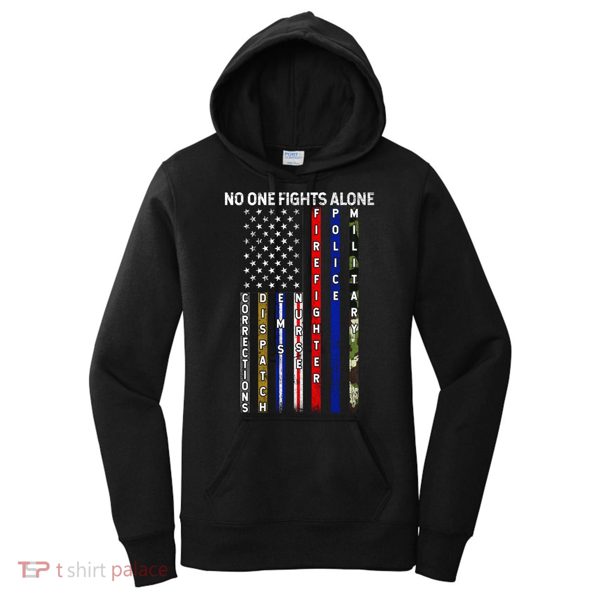 No One Fight Alone USA Flag Women's Hoodie