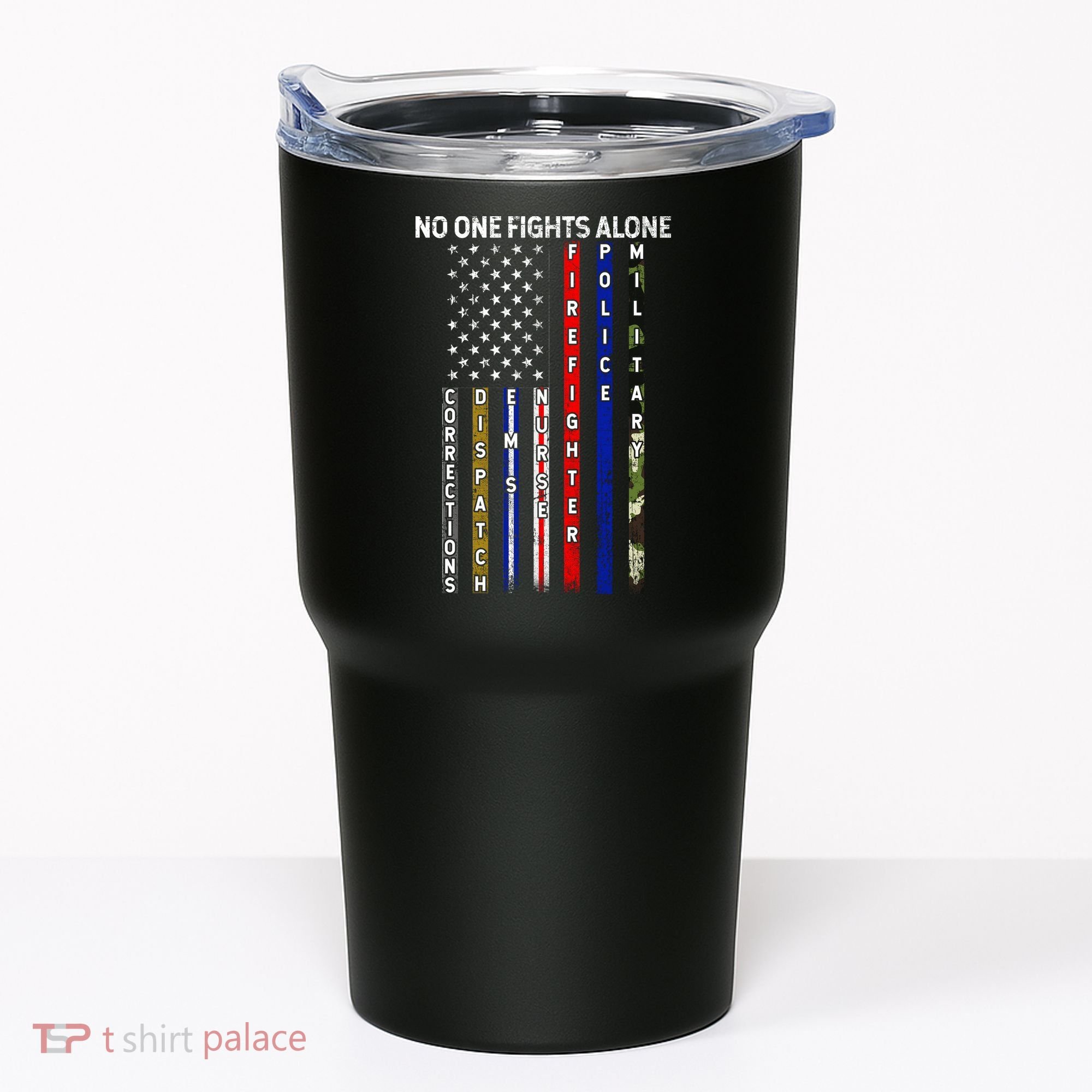 No One Fight Alone USA Flag Tumbler