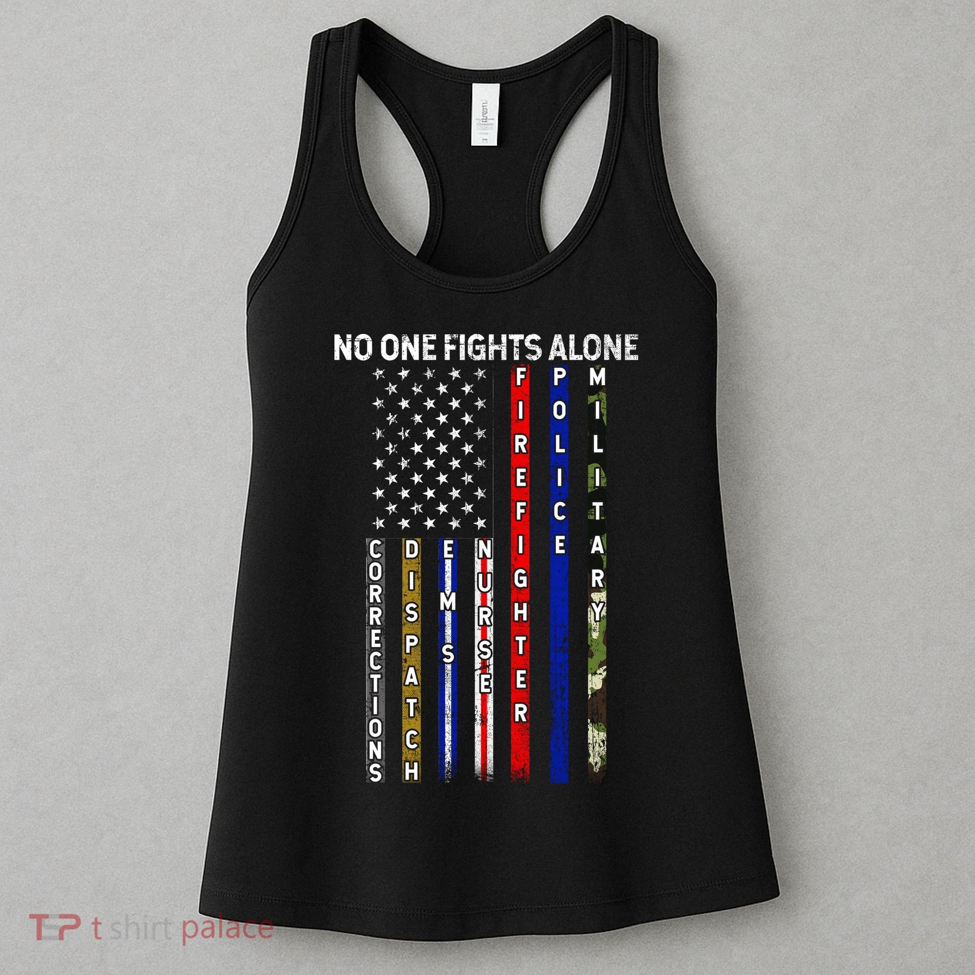 No One Fight Alone USA Flag Women's Tank Top