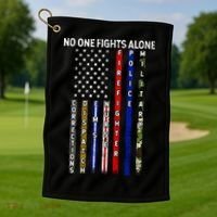 No One Fight Alone USA Flag Golf Towel thumb 1