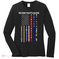 No One Fight Alone USA Flag Women's Long Sleeve Shirt thumb 0
