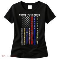No One Fight Alone USA Flag Women's T-Shirt thumb 0