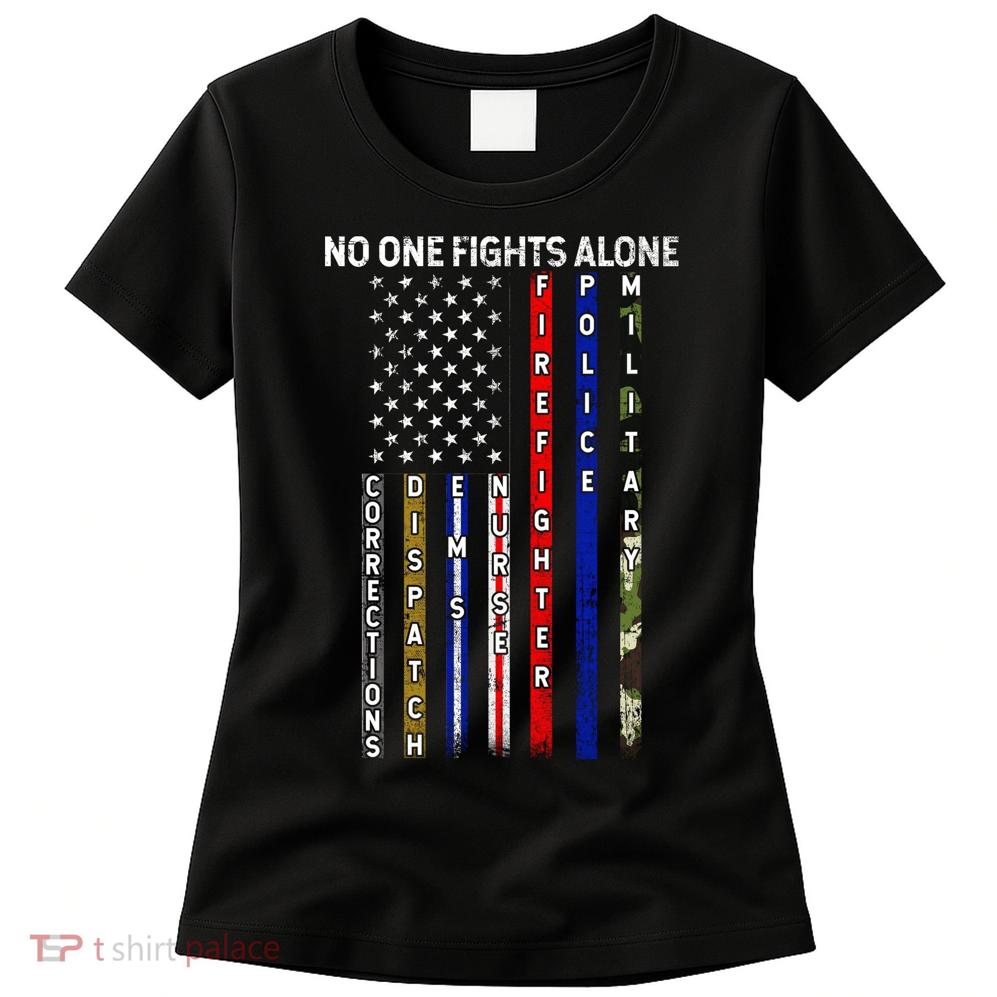 No One Fight Alone USA Flag Women's T-Shirt