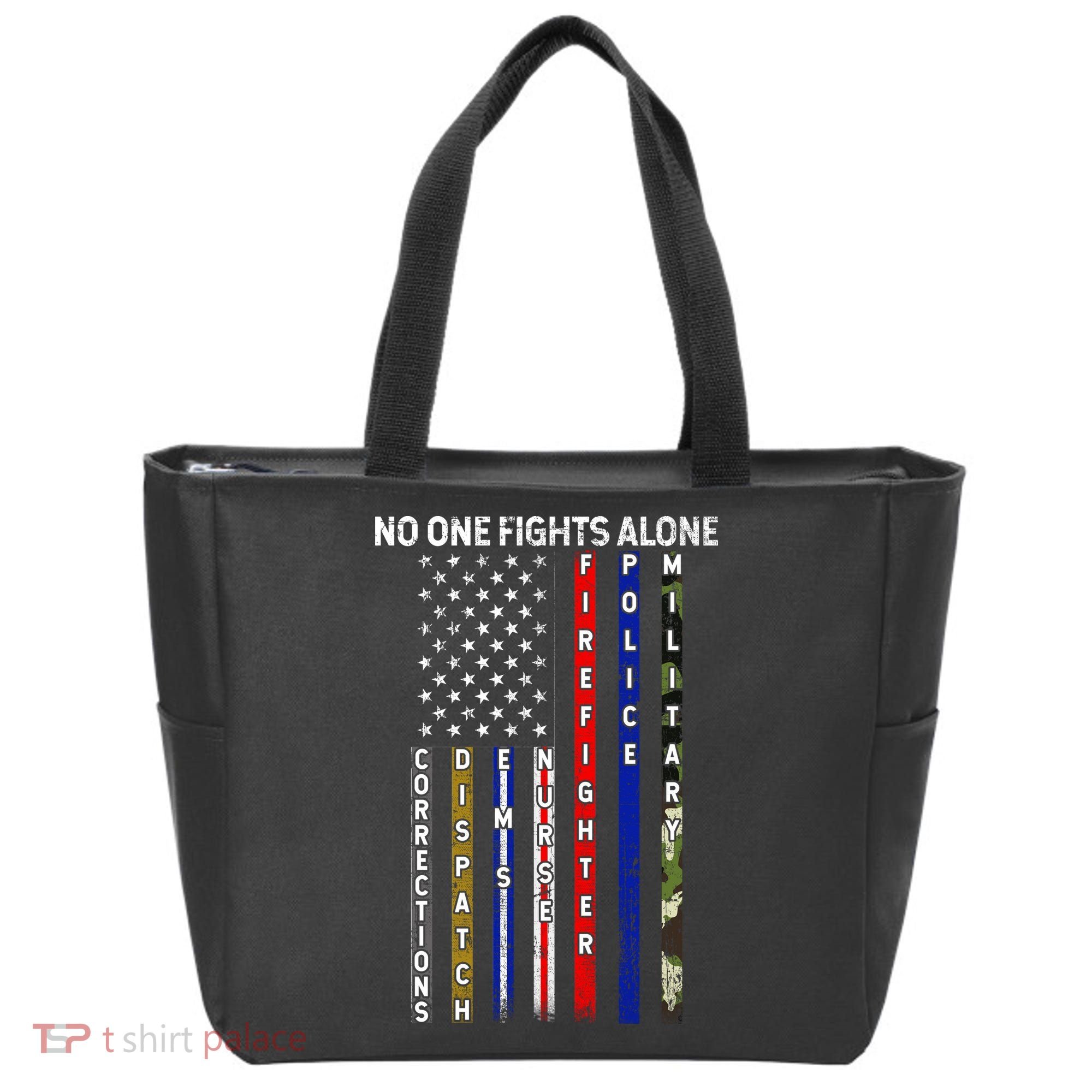 No One Fight Alone USA Flag Tote Bag