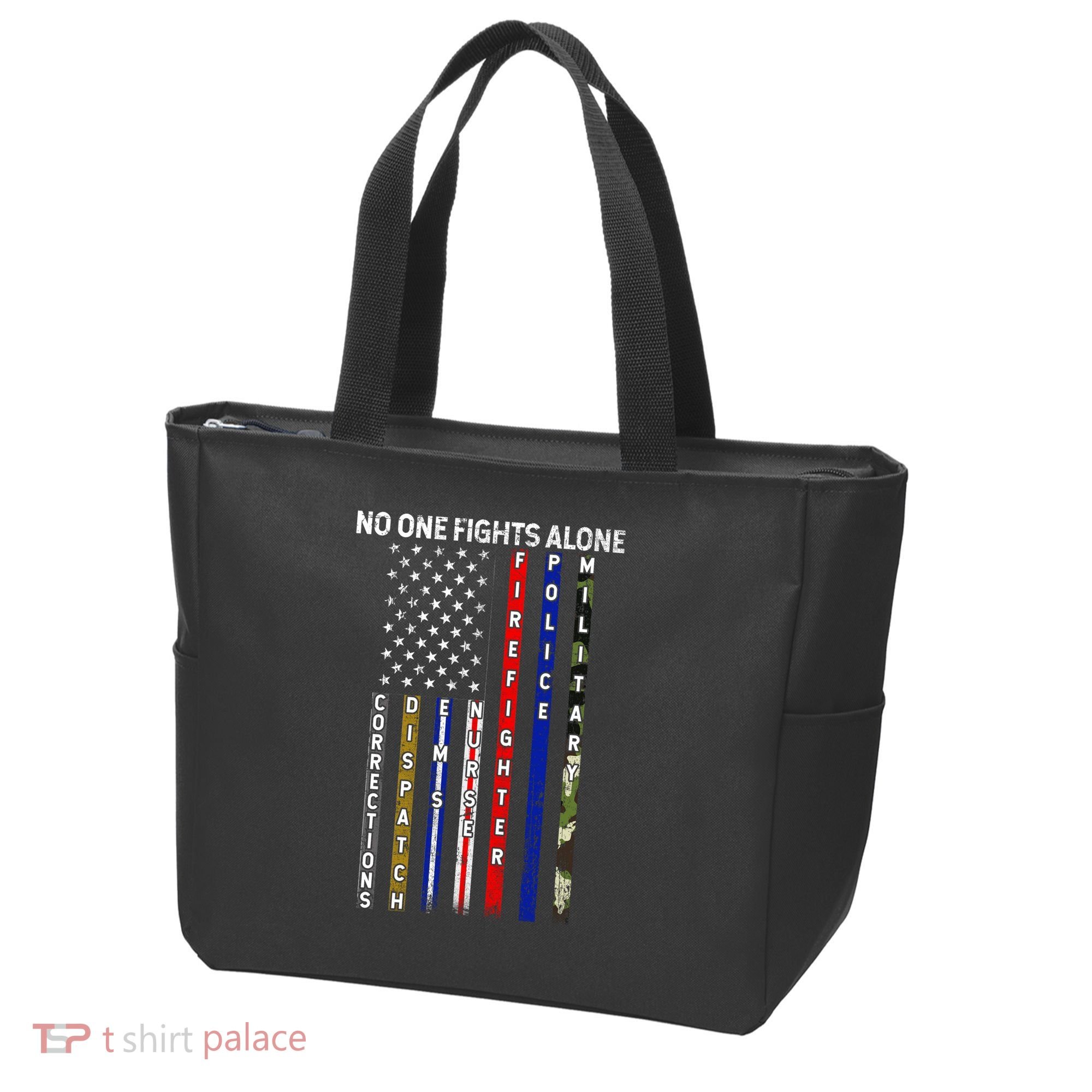 No One Fight Alone USA Flag Tote Bag