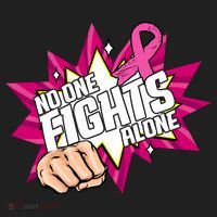 No One Fights Alone Breast Cancer Awareness Women's Sweatshirt thumb 2
