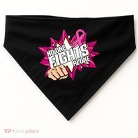 No One Fights Alone Breast Cancer Awareness USA-Made Doggie Bandana thumb 0
