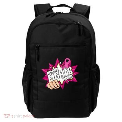No One Fights Alone Breast Cancer Awareness Backpack