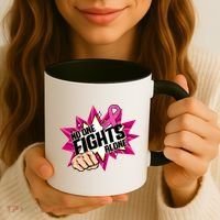 No One Fights Alone Breast Cancer Awareness Coffee Mug thumb 3