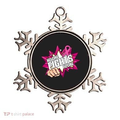 No One Fights Alone Breast Cancer Awareness Ornament