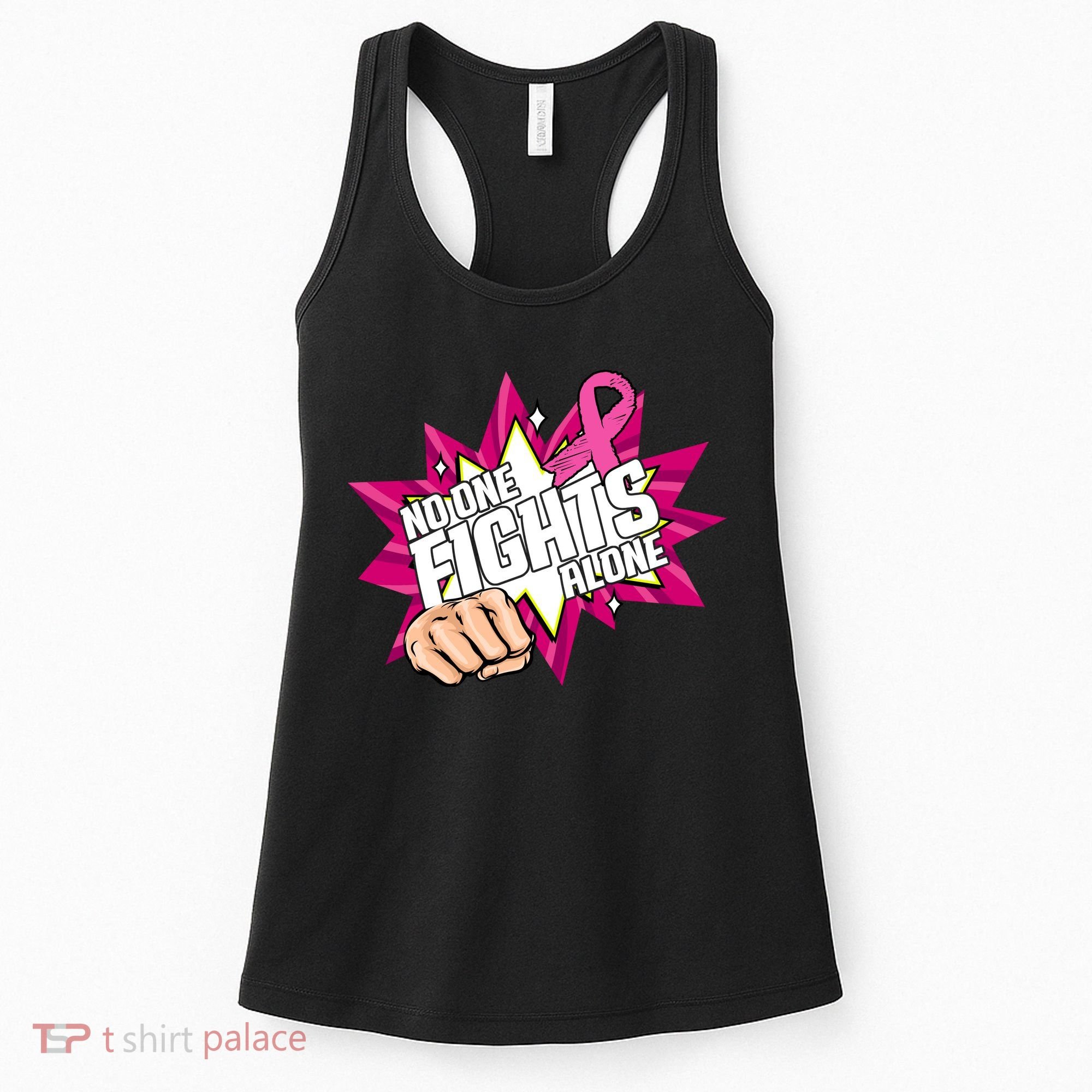 No One Fights Alone Breast Cancer Awareness Women's Tank Top