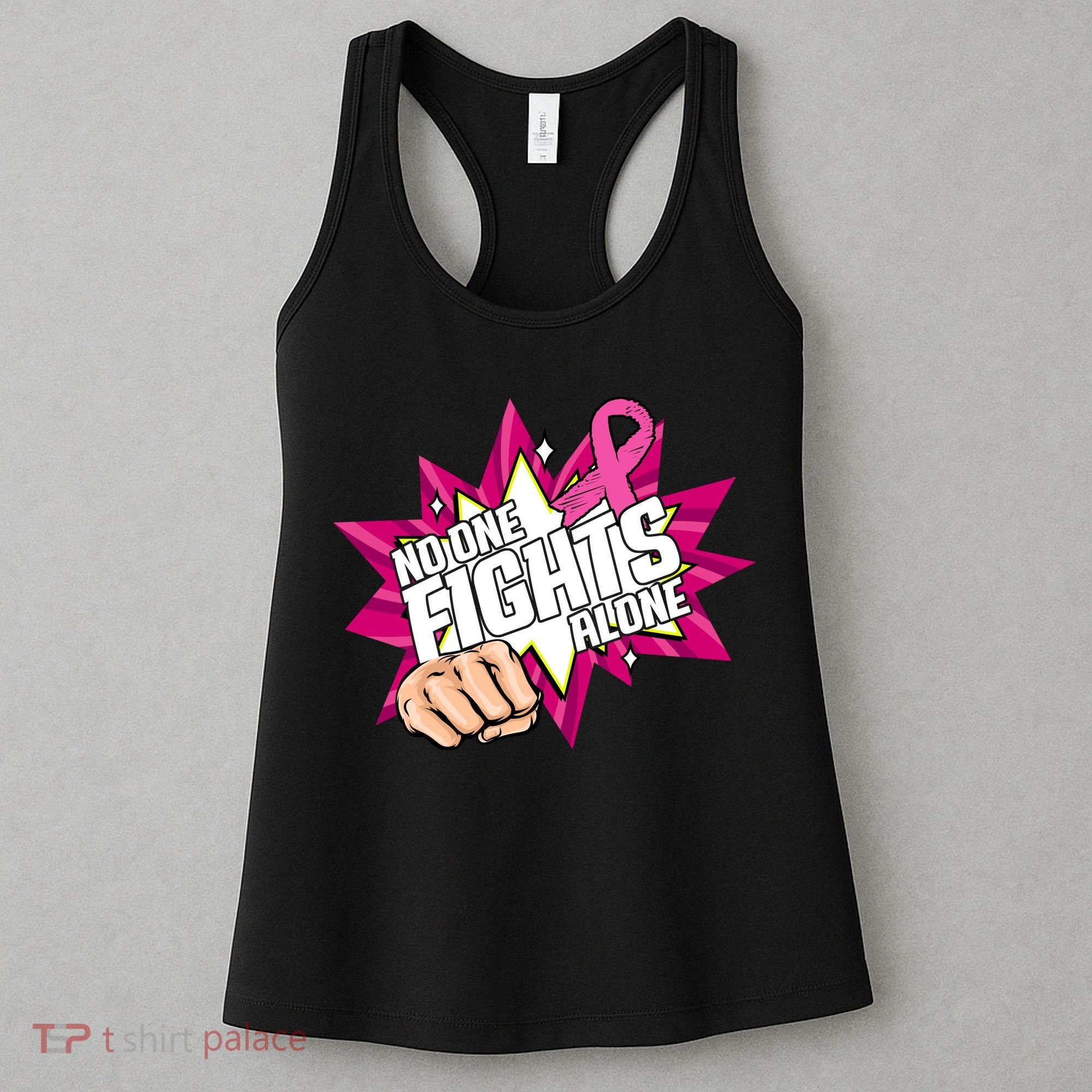 No One Fights Alone Breast Cancer Awareness Women's Tank Top