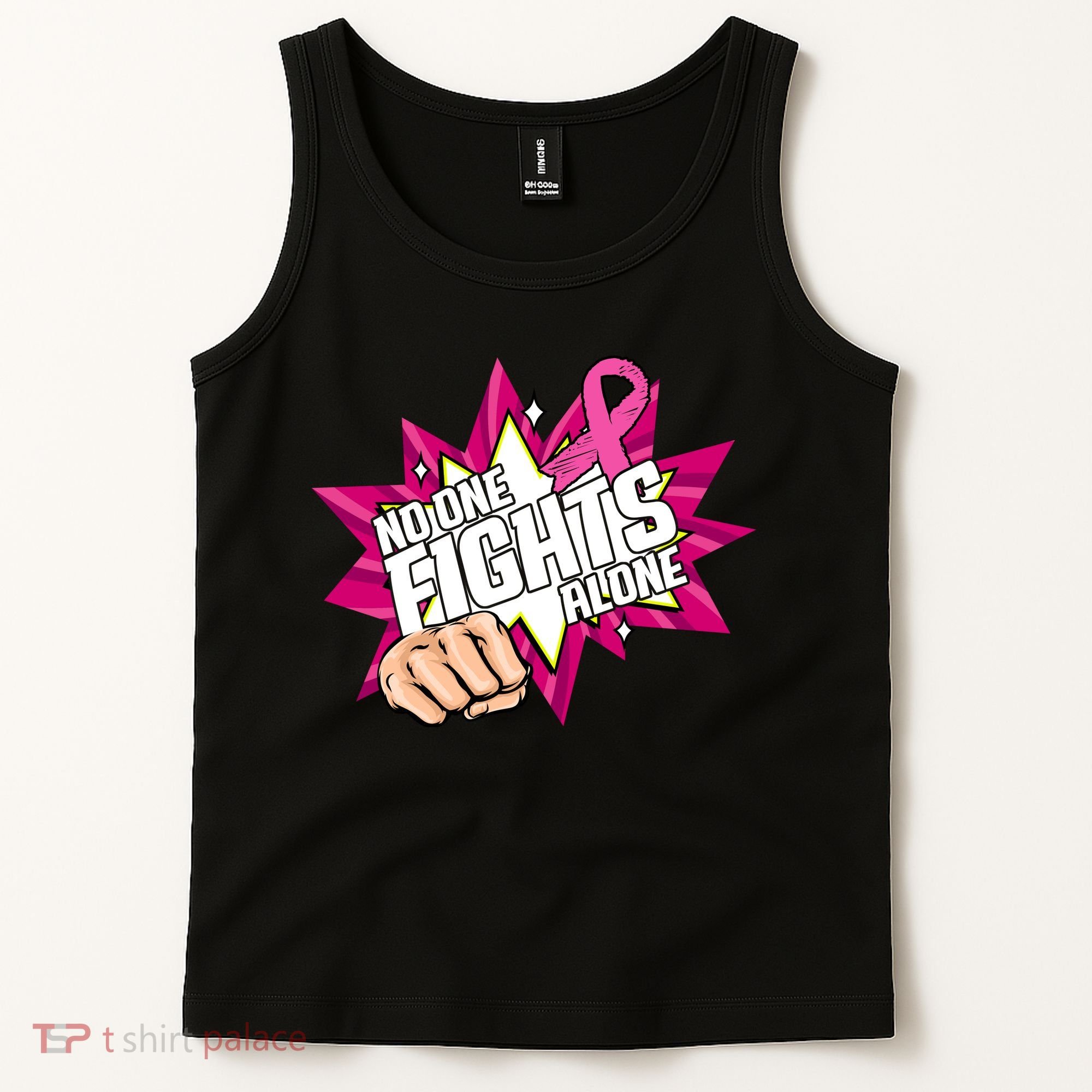 No One Fights Alone Breast Cancer Awareness Tank Top