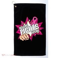 No One Fights Alone Breast Cancer Awareness Golf Towel thumb 0