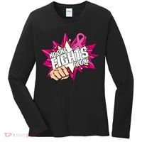 No One Fights Alone Breast Cancer Awareness Women's Long Sleeve Shirt thumb 0