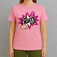 No One Fights Alone Breast Cancer Awareness T-Shirt thumb 4