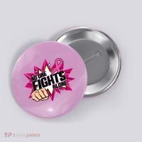 No One Fights Alone Breast Cancer Awareness Button thumb 0